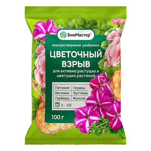 БиоМастер Цветочный взрыв, водорастворимое удобрение 100 г